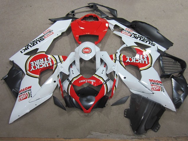 ABS Kit Carenatura Moto Suzuki GSXR 1000 K5 05-06 - Bianco Lucky Strike Rosso Motul