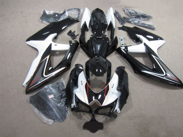 ABS Moto Plastica & Carene Suzuki GSXR 600 K8 08-10 - Nero Bianco