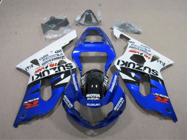 ABS Moto Plastica & Moto Carena Suzuki GSXR 600 K1 K2 K3 01-03 - Blu Bianco Motul