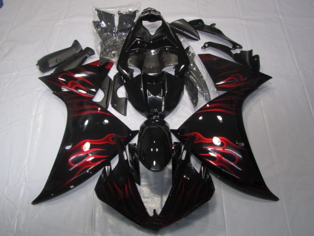 Carene Moto Yamaha R1 09-11 - Nero Rosso Fiamma